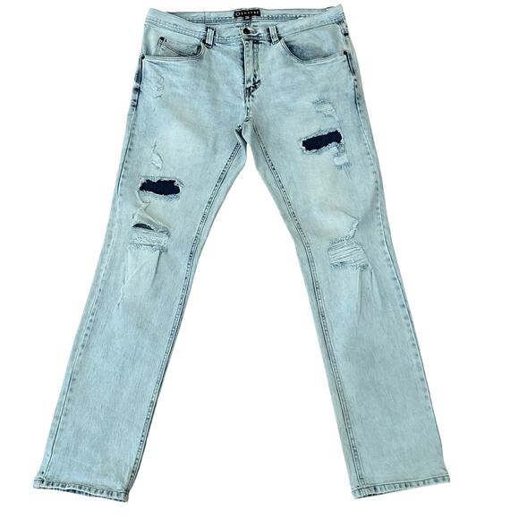 Empyre Other - EMPYRE Men Skeletor Intentionally Distressed 5 Pocket Design Blue Jeans Size 36